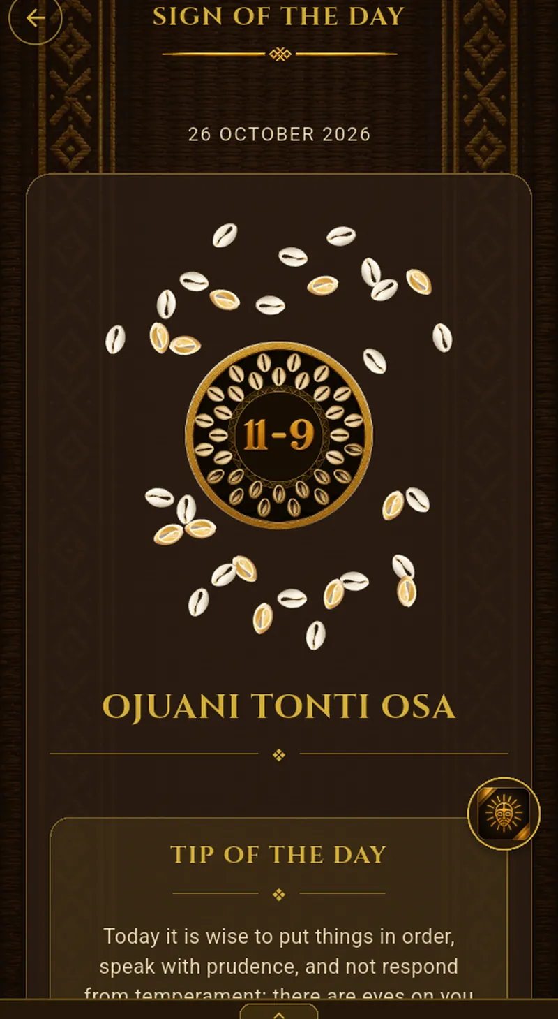 “Sign of the day” screen of Signos del Caracol on iPad